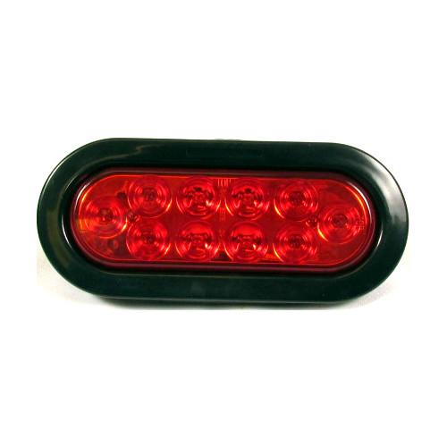 6" Oval Red LED Light w/10 LEDs - 24 Volts for Marker/Tail/Stop/Turn Light