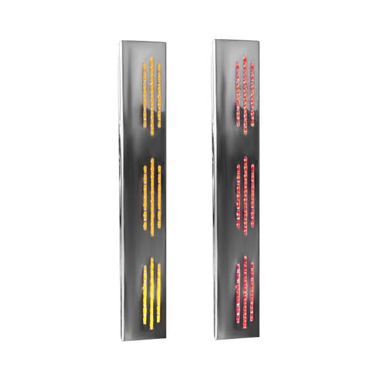 Peterbilt 370 Series Air Cleaner Bar SS 3 Lights 3 Lines