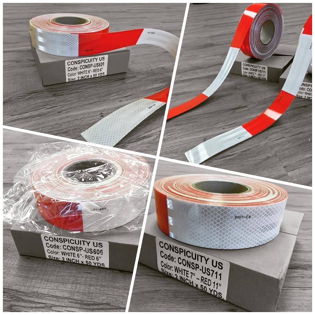 DOT-C2 Reflective Conspicuity Tape 2" x 150' Red & White for Truck and Trailers