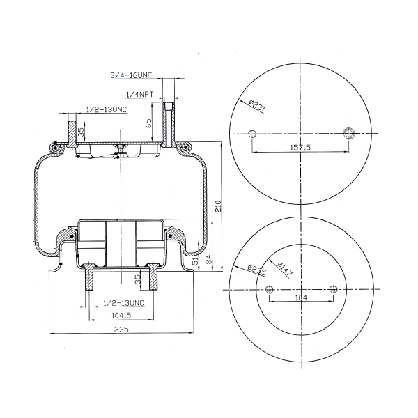 Fortpro Air Spring Replaces 9422, 1R11-028 For Kenworth Trucks | F245588