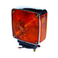 Fortpro Chrome Square Pedestal Incandescent Light with Amber/Red Lens