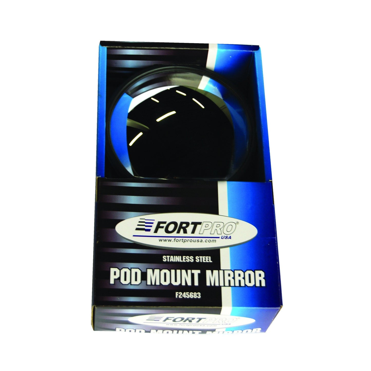 Fortpro 8 1/2" Semi Bubble Convex Mirror with Stainless Steel Pod Mount | F245683