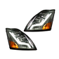 Fortpro Chrome Housing Headlight with light bar Compatible with Volvo VN/VNL